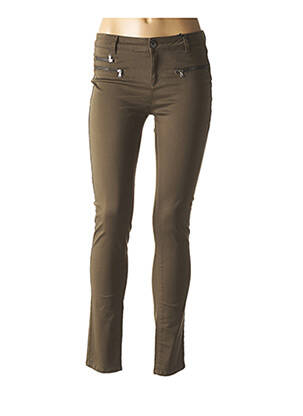 Pantalon slim talie joasă talie joasă verde ZAPA femeie