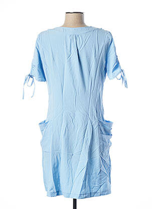 Rochie midi țesătură crep mâneci scurte albastru GLAMZ femeie