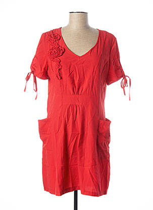 Rochie midi țesătură crep mâneci scurte roșu GLAMZ femeie