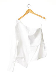 Top guler rotund mâneci lungi alb OUD femeie