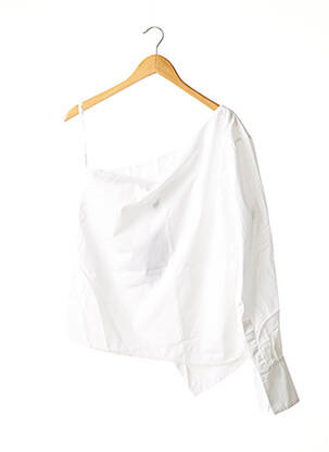 Top guler rotund mâneci lungi alb OUD femeie