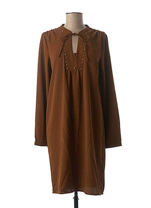 Rochie midi mâneci lungi mâneci lungi maro GEISHA femeie
