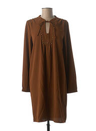Rochie midi mâneci lungi mâneci lungi maro GEISHA femeie
