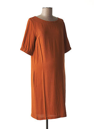 Rochie de maternitate guler rotund portocalie FRAGILE femeie