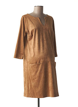 Rochie de maternitate elasticitate bej FRAGILE femeie