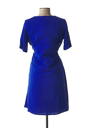 Rochie midi mâneci 3/4 mâneci 3/4 albastru POMKIN femeie