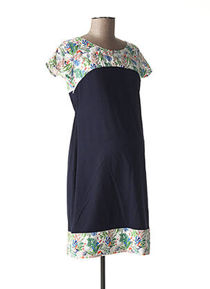 Rochie de maternitate guler rotund albastru POMKIN femeie