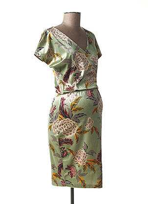 Rochie de maternitate guler în v verde FRAGILE femeie