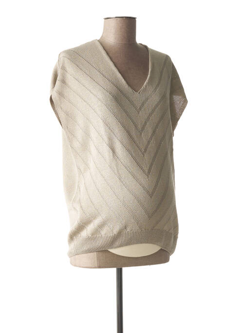 Pulover maternitate guler în v bej FRAGILE femme