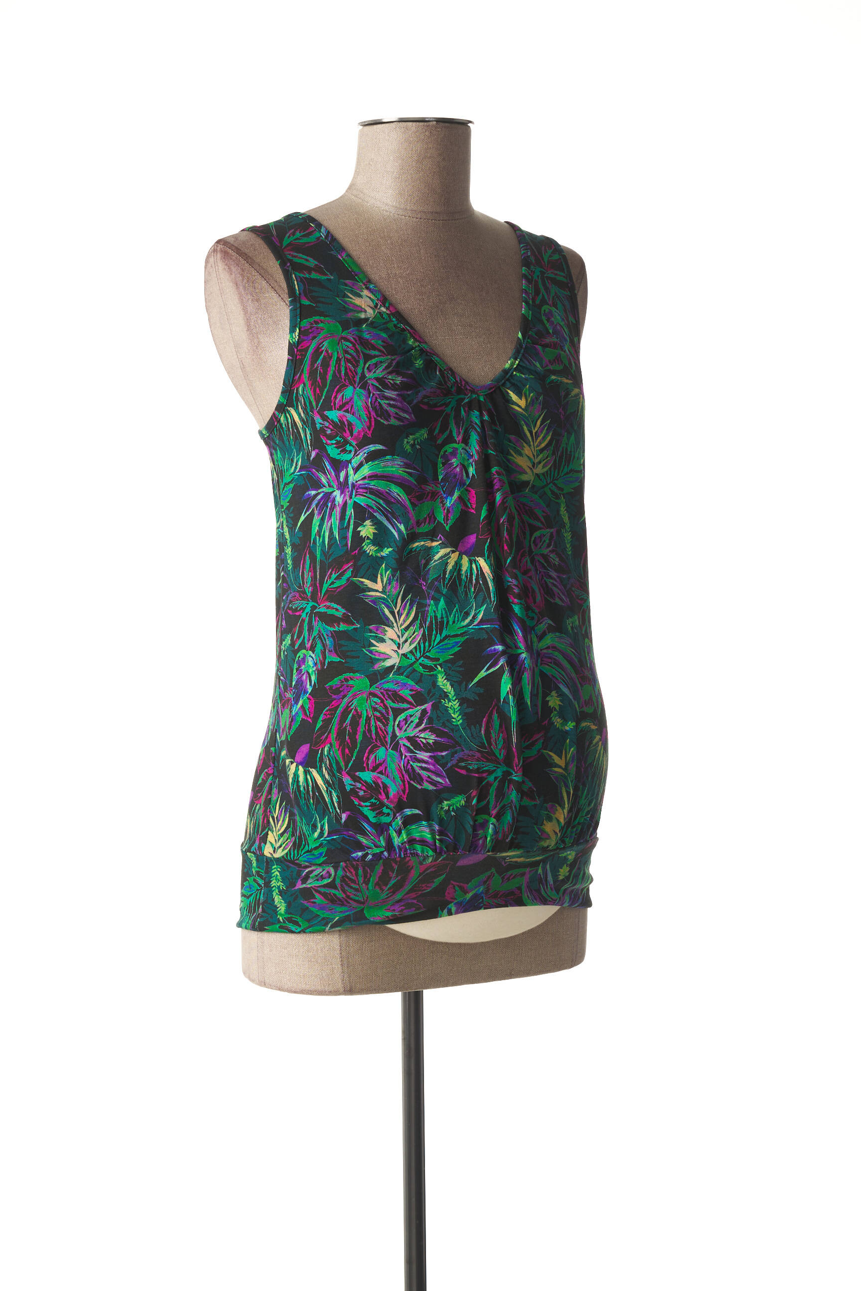 Tricou / top maternitate fără mâneci verde FRAGILE femeie