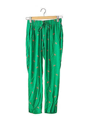 Pantalon maternitate închidere cu legături de legat verde POMKIN femme