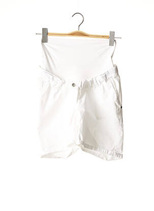 Pantalon scurt / bermudă maternitate țesătură poplin alb LOVE2WAIT femeie