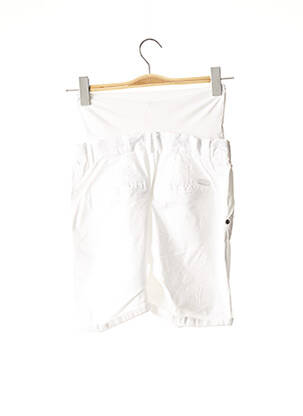 Pantalon scurt / bermudă maternitate țesătură poplin alb LOVE2WAIT femeie