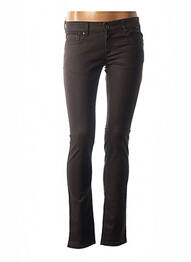 Pantalon slim broderie cu nituri talie joasă maro COUTURIST femme