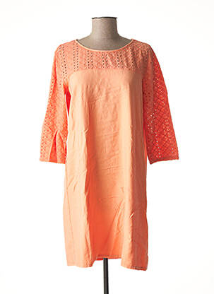 Rochie midi mâneci 3/4 mâneci 3/4 portocalie DENIM &DRESS femeie