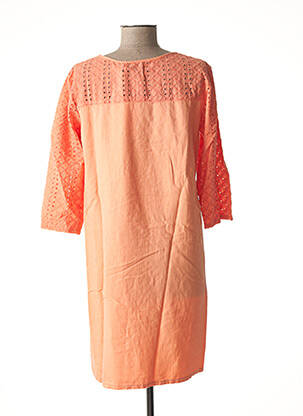 Rochie midi mâneci 3/4 mâneci 3/4 portocalie DENIM &DRESS femeie