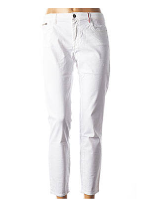 Pantalon 7/8 elasticitate talie joasă alb COUTURIST femeie
