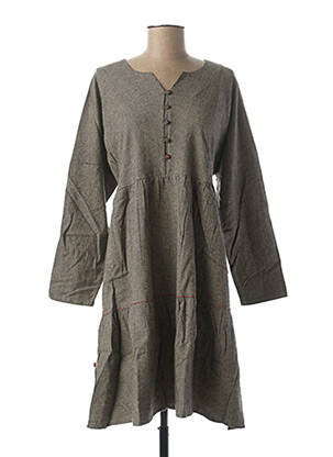 Rochie midi mâneci lungi mâneci lungi gri RHUM RAISIN femeie