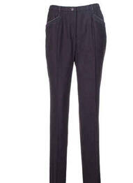Pantalon drept închidere cu fermoar sub clapetă cu nasturi mărime normală violet PAUPORTÉ femme