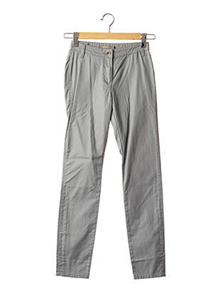 Pantalon slim țesătură poplin mărime normală gri SANDWICH femeie