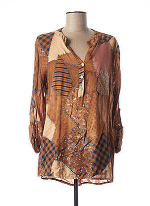 Tunică mâneci lungi imprimeu fantezie maro QUATTRO femme