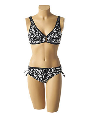 Costum de baie din două piese elasticitate top sutien modelat negru BELCOR femeie