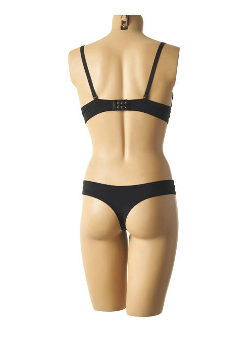 Set lenjerie țesătură metalizată negru HANA femme