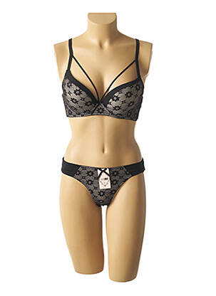 Set lenjerie tanga negru HANA femeie