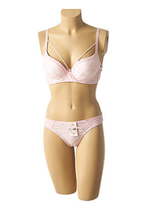 Set lenjerie tanga roz HANA femeie