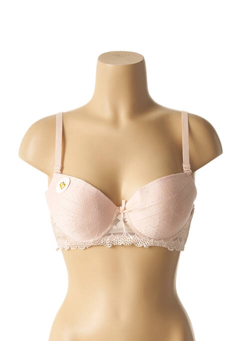 Sutien efect material satinat top sutien push-up bej HANA femme