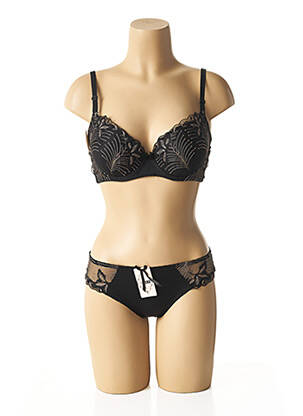 Set lenjerie bretele elastice reglabile negru HANA femeie