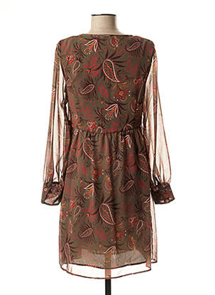 Rochie scurtă croială fluidă mâneci lungi verde IKKS femeie