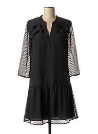 Rochie scurtă croială fluidă mâneci 3/4 negru ONE STEP femme