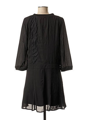 Rochie scurtă croială fluidă mâneci 3/4 negru ONE STEP femeie