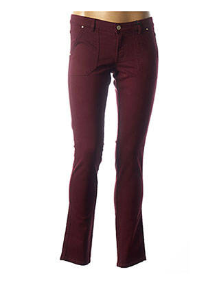 Pantalon slim talie joasă talie joasă roșu IKKS femeie