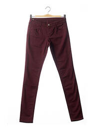 Pantalon slim talie joasă roșu LE TEMPS DES CERISES fată