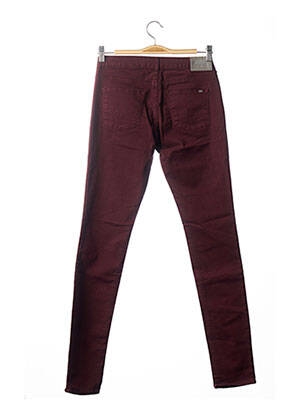 Pantalon slim talie joasă roșu LE TEMPS DES CERISES fată