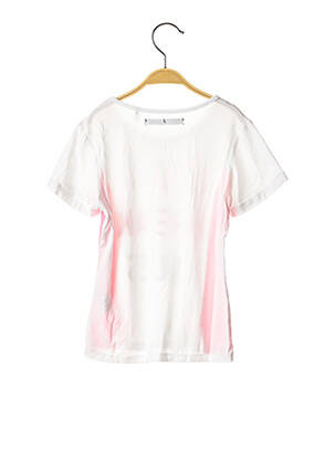 Tricou elasticitate mâneci scurte alb IKKS fată