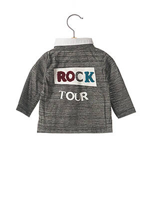 Tricou imprimeu fantezie mâneci lungi gri IKKS băiat