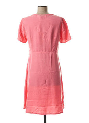 Rochie midi mâneci scurte mâneci scurte roz RIVIERES DE LUNE femeie