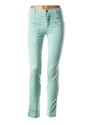 Pantalon slim talie joasă talie joasă verde RIVIERES DE LUNE femeie