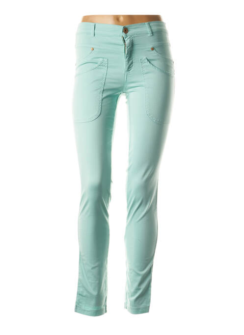 Pantalon slim verde RIVIERES DE LUNE femeie