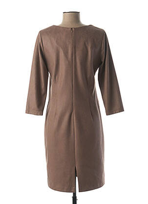 Rochie midi mâneci 3/4 mâneci 3/4 maro GUY DUBOUIS femeie