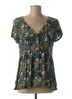 Bluză imprimeu floral mâneci scurte verde WOMEN DEPT femeie