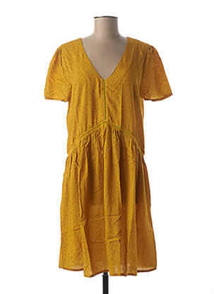 Rochie midi mâneci scurte mâneci scurte galben KANOPE femeie