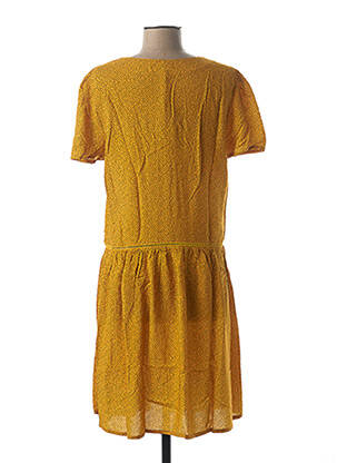 Rochie midi mâneci scurte mâneci scurte galben KANOPE femeie