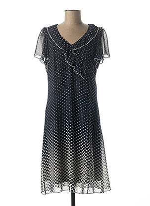 Rochie midi țesătură crep mâneci scurte albastru FRANCE RIVOIRE femeie