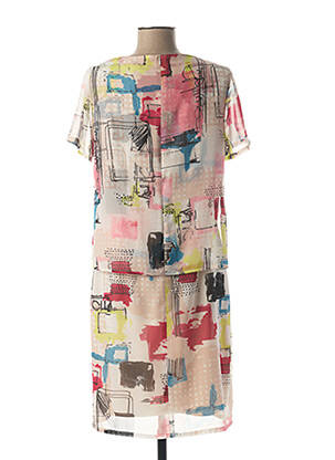 Rochie midi țesătură crep mâneci scurte alb GUY DUBOUIS femeie