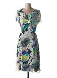 Rochie midi imprimeu fantezie albastru GUY DUBOUIS femme