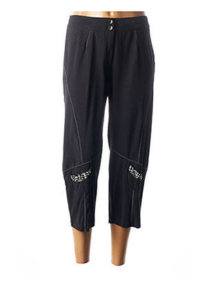 Pantalon trei sferturi croială dreaptă negru FRANCE RIVOIRE femme